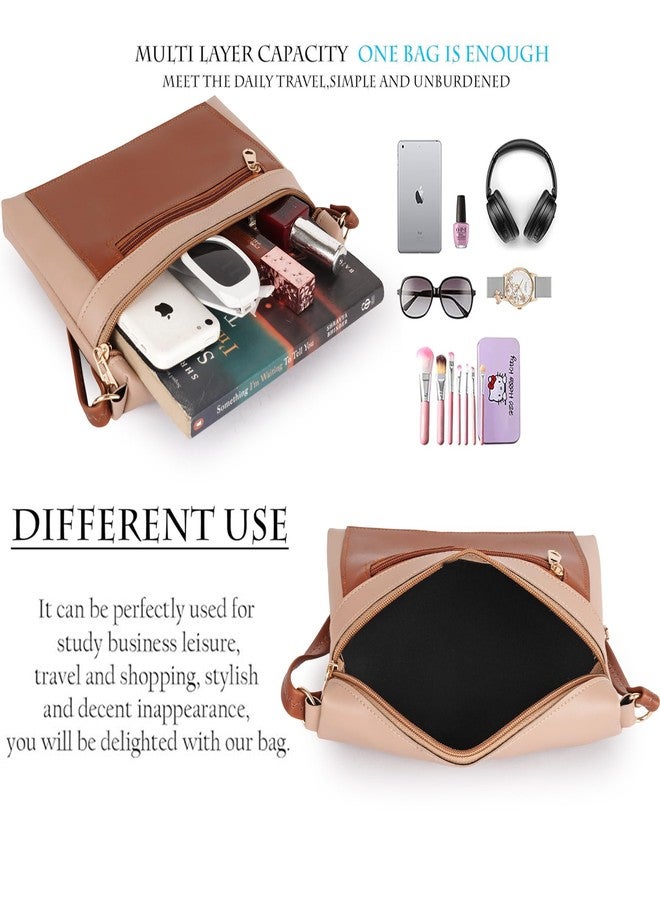 Daniel Clark حقيبة كتف أنيقة متعددة الجيوب من دانيال كلارك للنساء | حقيبة جانبية للسفر | حقيبة صغيرة | حقيبة مراسلة بحزام قابل للتعديل (بيج، 23 × 17.7 × 5 سم) - Image 4